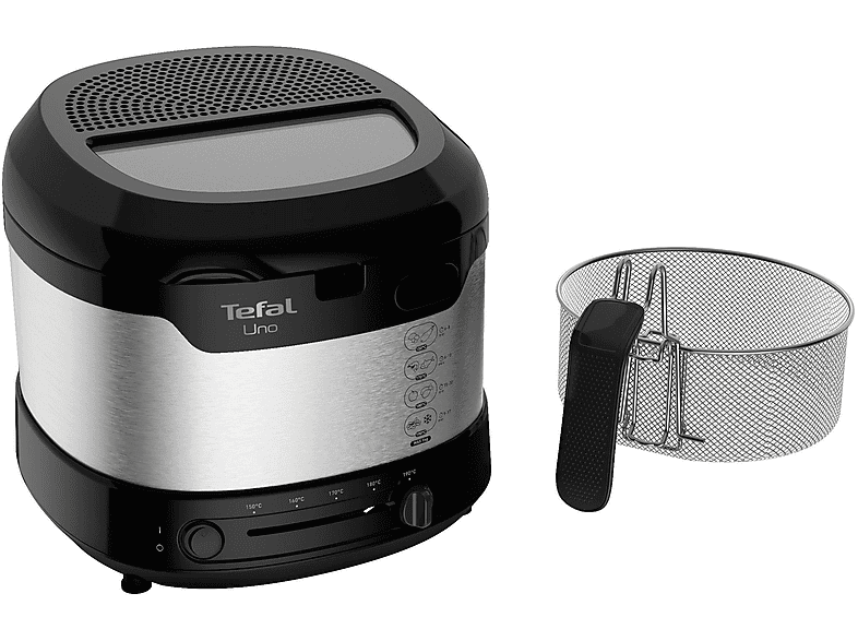 TEFAL FF 215 D FRITTEUSE UNO M EDELSTAHL Fritteuse 1600 Watt Schwarz/Edelstahl