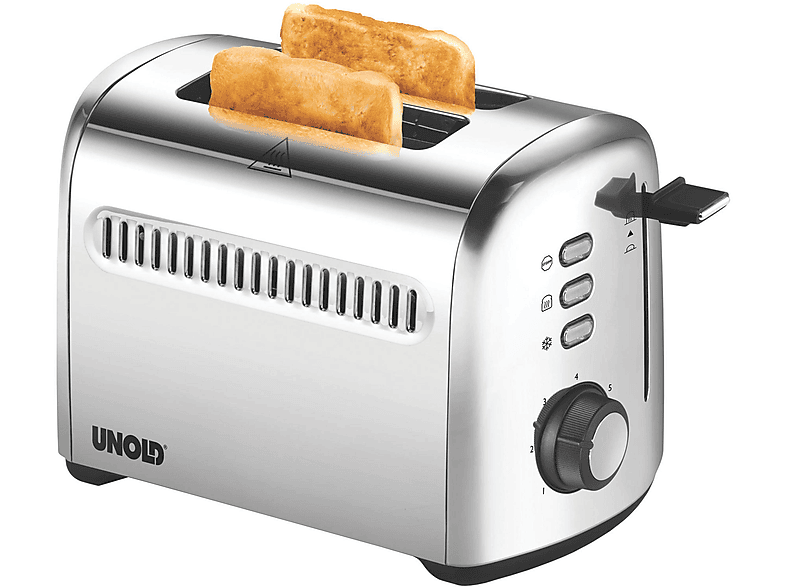 UNOLD 38326 2ER RETRO EDELSTAHL Toaster Edelstahl (950 Watt, Schlitze