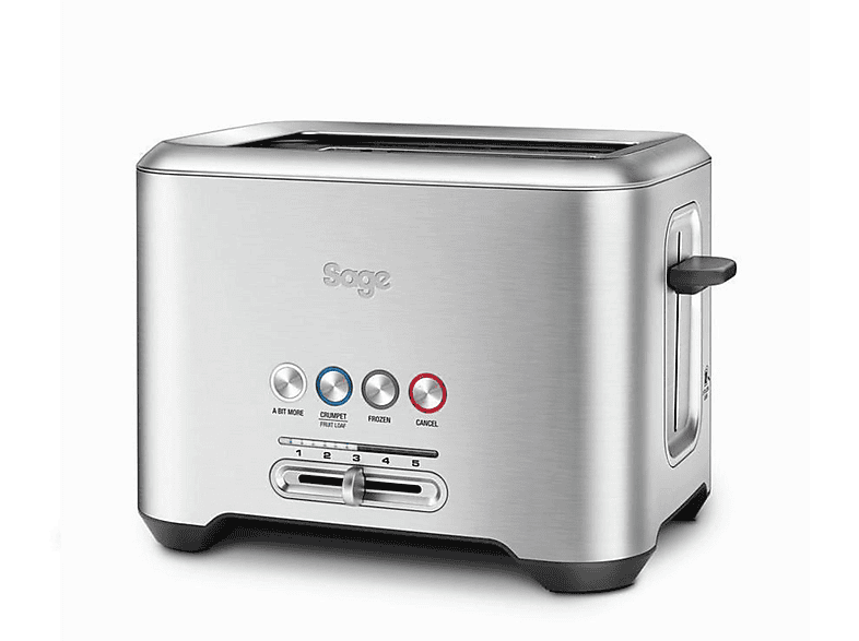 SAGE STA720BSS2EEU1 BIT MORE 2 SLICE Toaster Silber (1000 Watt, Schlitze 2) MediaMarkt