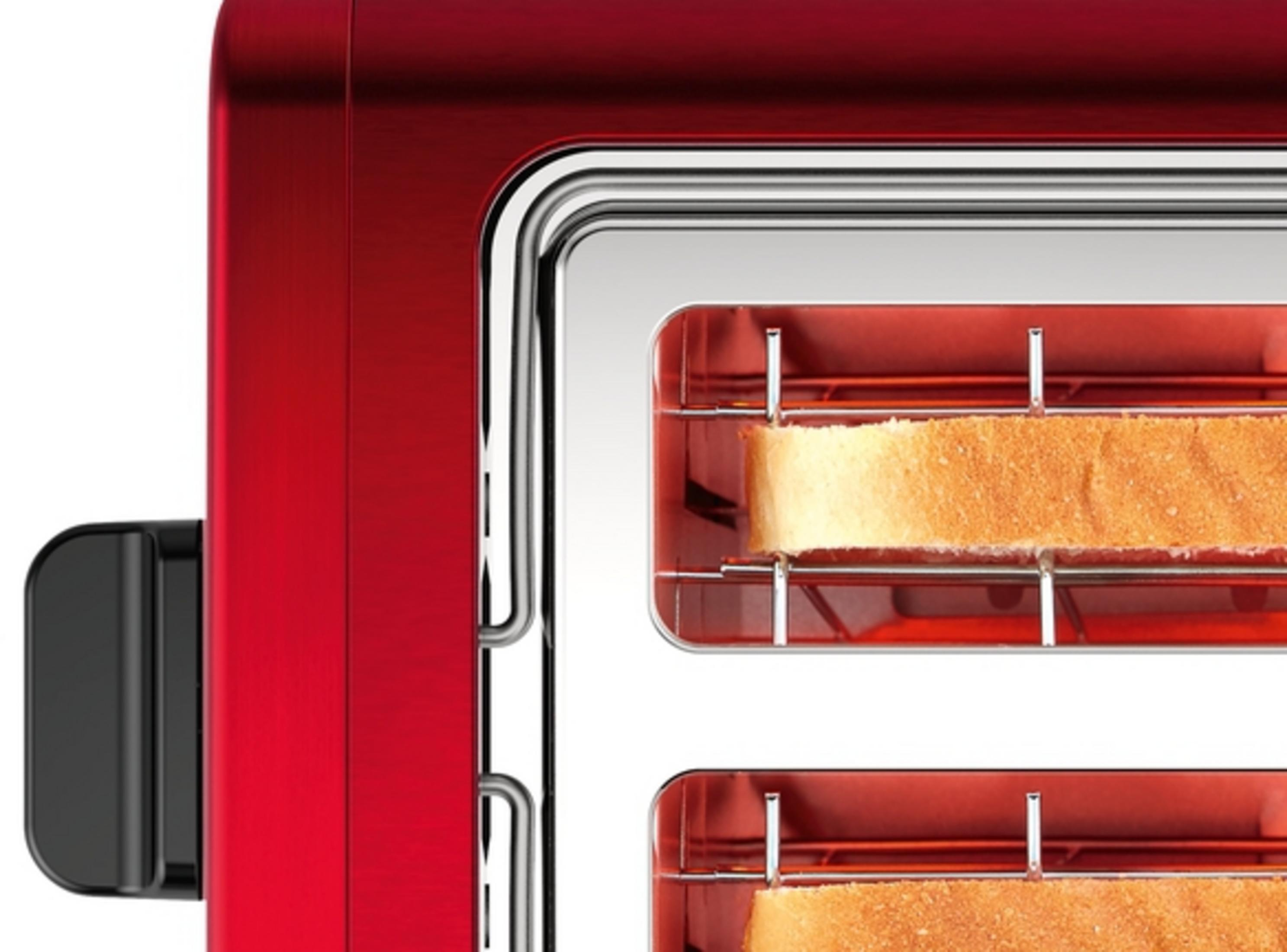 Watt, Toaster 3 (970 Schlitze: P Rot/Schwarz 424 TAT BOSCH 2) EDELSTAHL