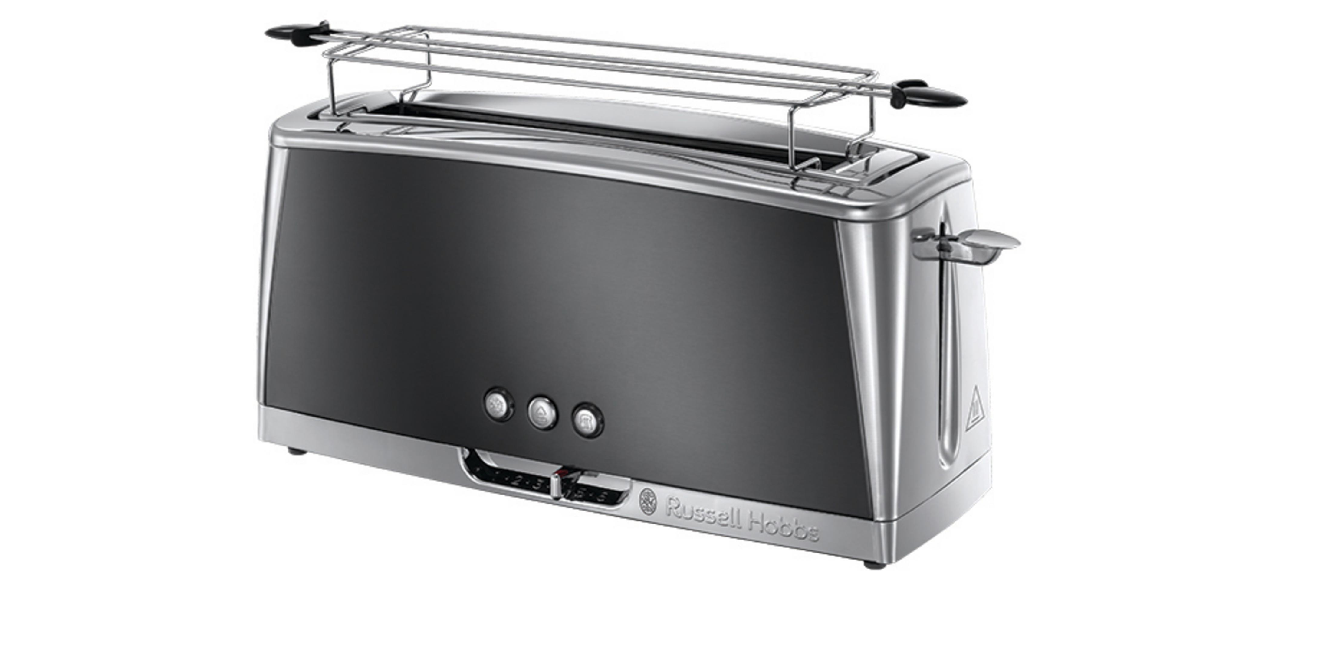RUSSELL LUNA Toaster 23251-56 Edelstahl/Grau 1) GREY Watt, LANGSCHLITZ (1420 HOBBS MOONLIGHT Schlitze:
