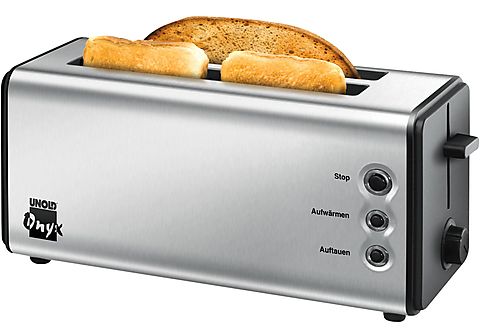 UNOLD 38915 ONYX DUPLEX Toaster Edelstahl/Schwarz (1400 Watt, Schlitze: 2)