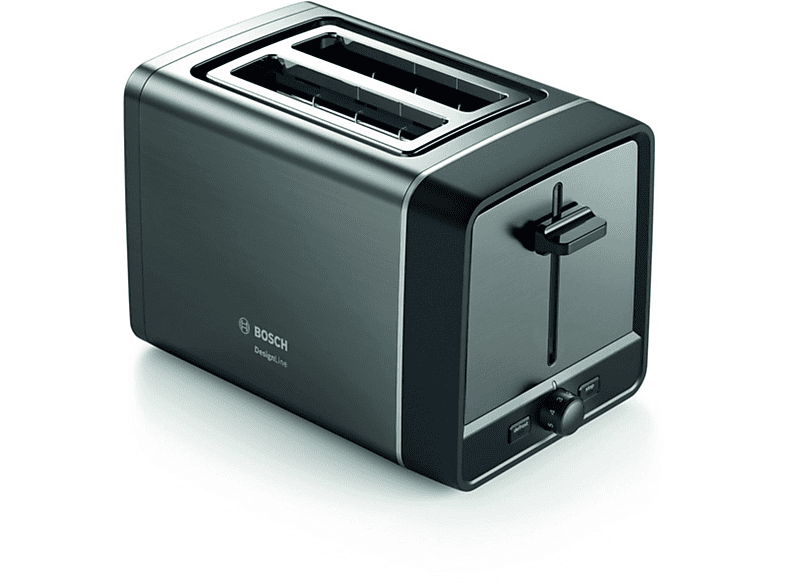 BOSCH TAT 5 P 425 DE Toaster Grau/Schwarz (970 Watt, Schlitze: 2)