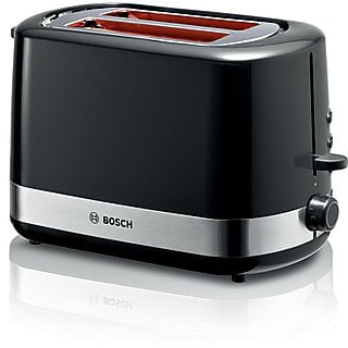 Tostadora - BOSCH TAT6A513, 800 W, 2 ranuras, 2 rebanadas, Inox