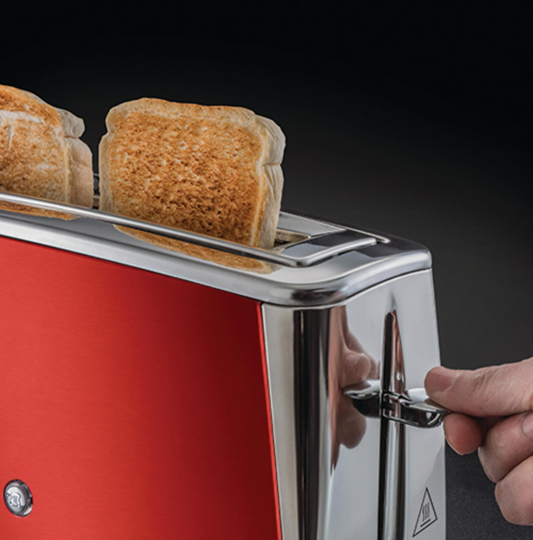 LUNA Schlitze: Toaster LANGSCHL. HOBBS RUSSELL 1) RED Edelstahl/Rot 23250-56 Watt, (1420 SOLAR RH