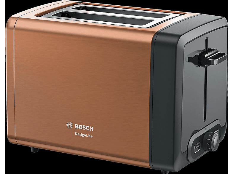 Watt, Toaster 2) EDELSTAHL 4 (970 TAT P Kupferkristall/Schwarzgrau BOSCH 429 Schlitze: