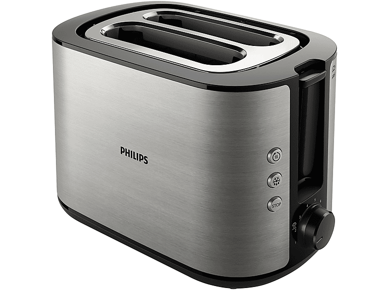 Tostadora - PHILIPS HD2639/90, 730 W, 2 ranuras, 2 rebanadas, 7 niveles  tostado, Inox