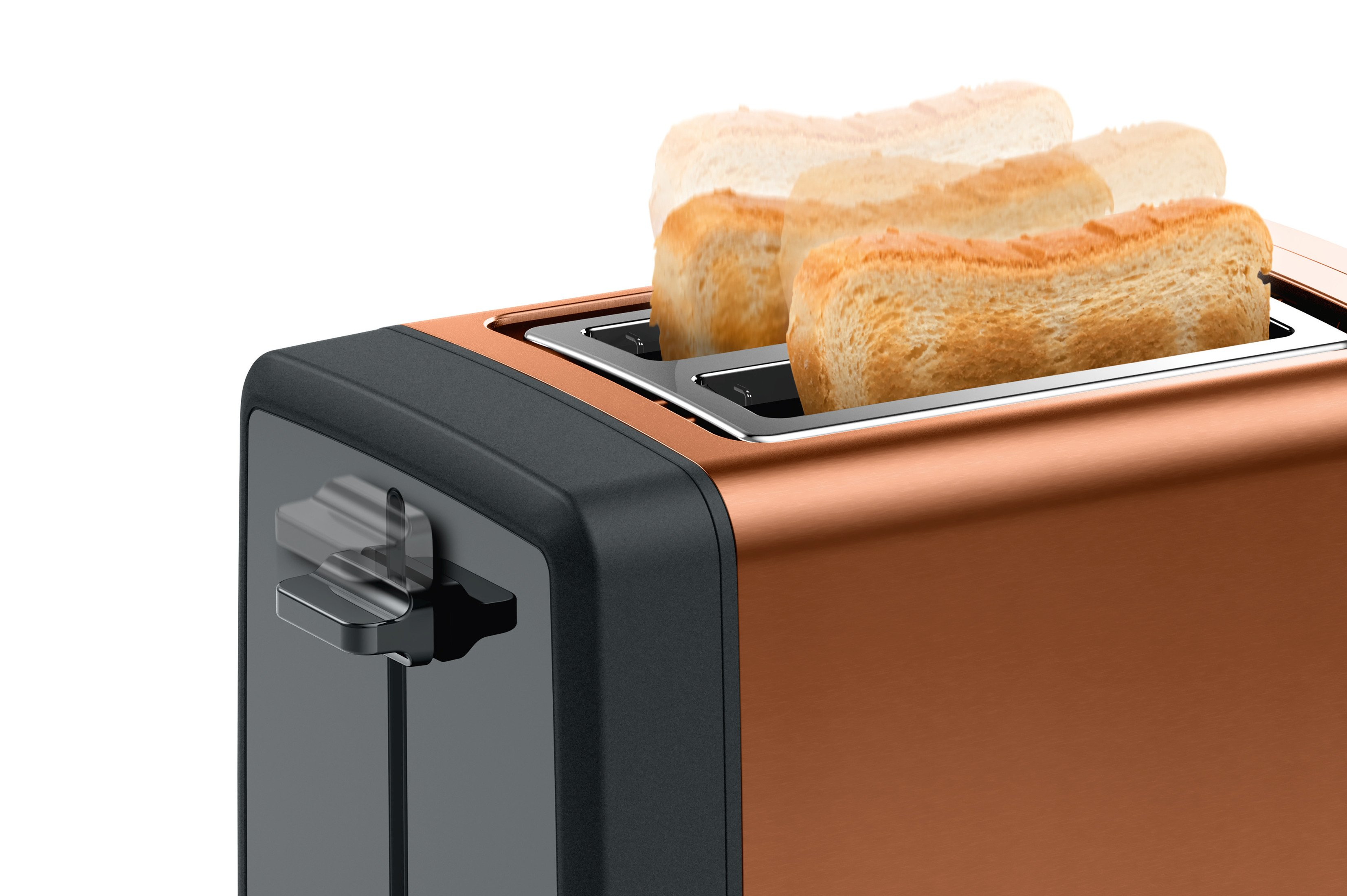 Watt, Toaster 2) EDELSTAHL 4 (970 TAT P Kupferkristall/Schwarzgrau BOSCH 429 Schlitze: