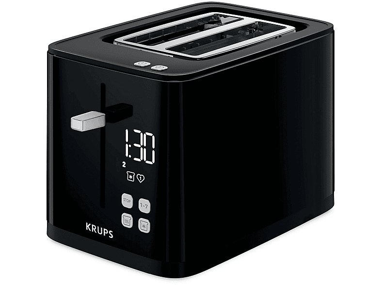 KRUPS KH 6418 SMART N LIGHT Toaster Schwarz (850 Watt, Schlitze: 2)