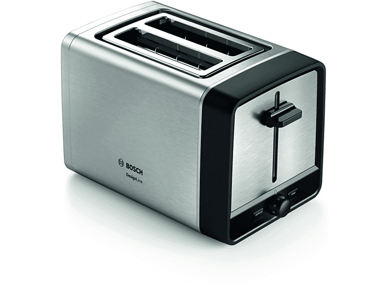 BOSCH TAT 5 P 420 DE Toaster Edelstahl/Schwarz (970 Watt, Schlitze: 2)