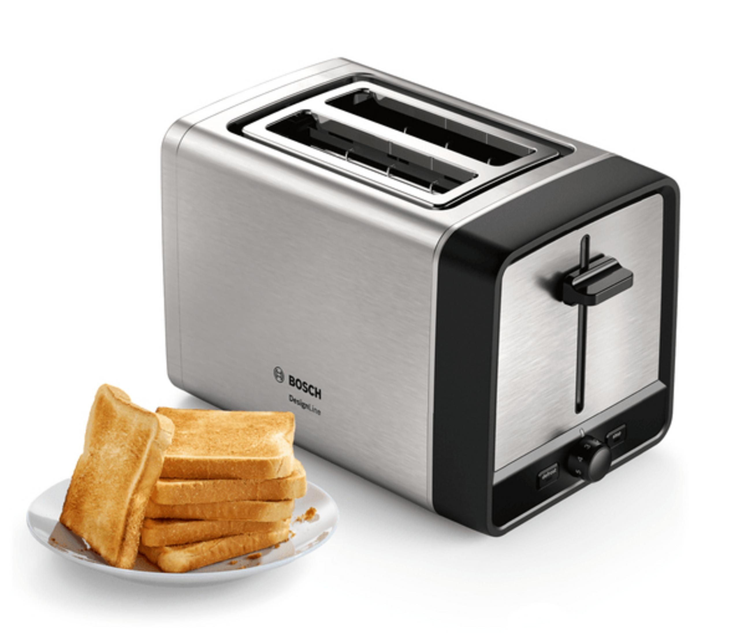 BOSCH TAT 5 P 420 Edelstahl/Schwarz DE (970 2) Schlitze: Toaster Watt