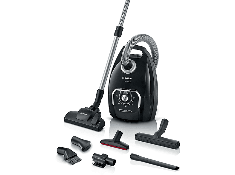 BOSCH BGL 8 XALL Trommel-Vakuum Staubsauger, maximale Leistung: 650 Watt, Schwarz)