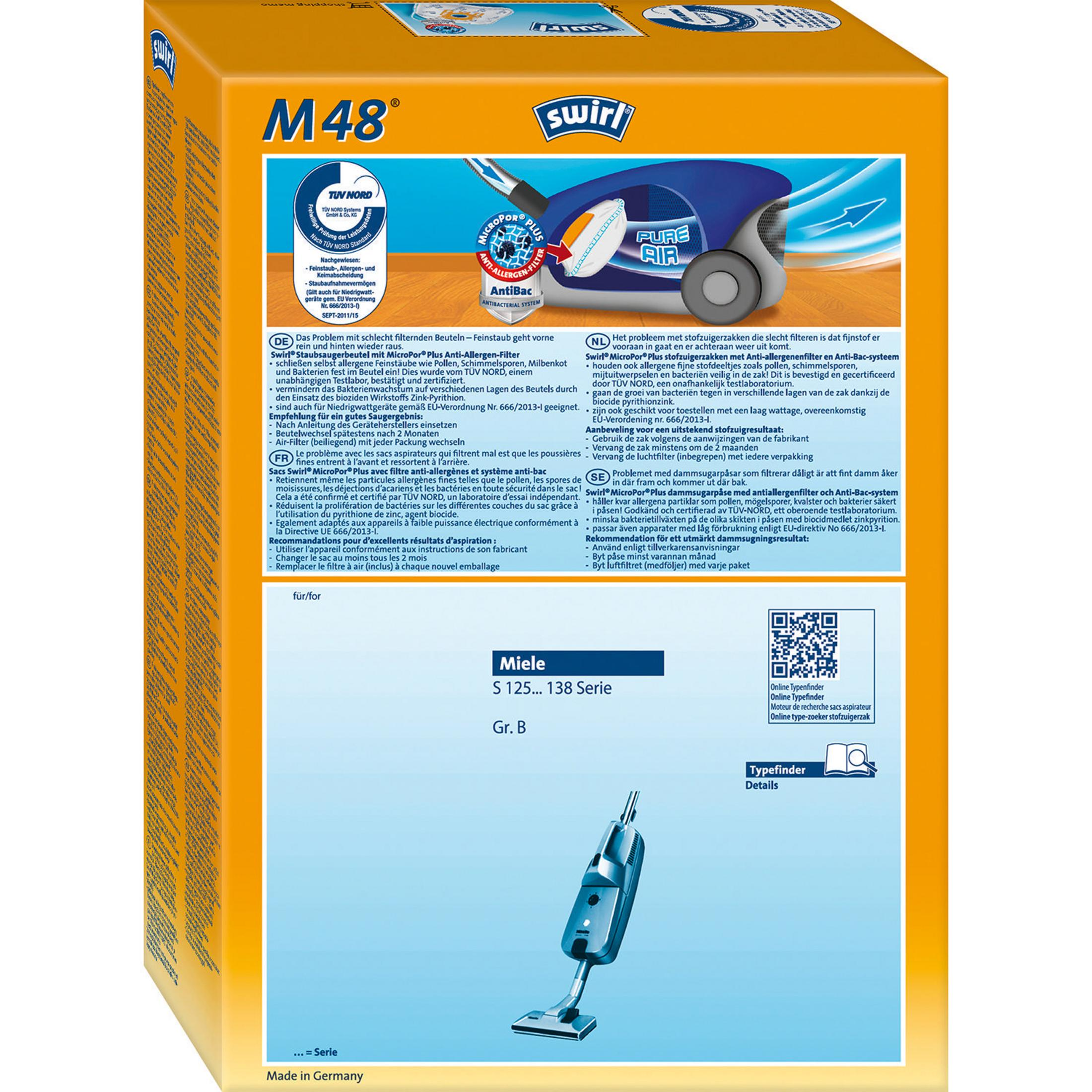Swirl S70 4 sacchetti aspirapolvere Siemens Bosch VS01 VZ BSG BSN BBZ