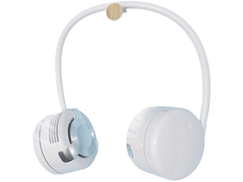 SYNTEK Lüfter, weiß, faltbar, schnelle Abkühlung, blätterloser Hals hängender Mini-USB-Ladeventilator Nackenfächer Weiß 