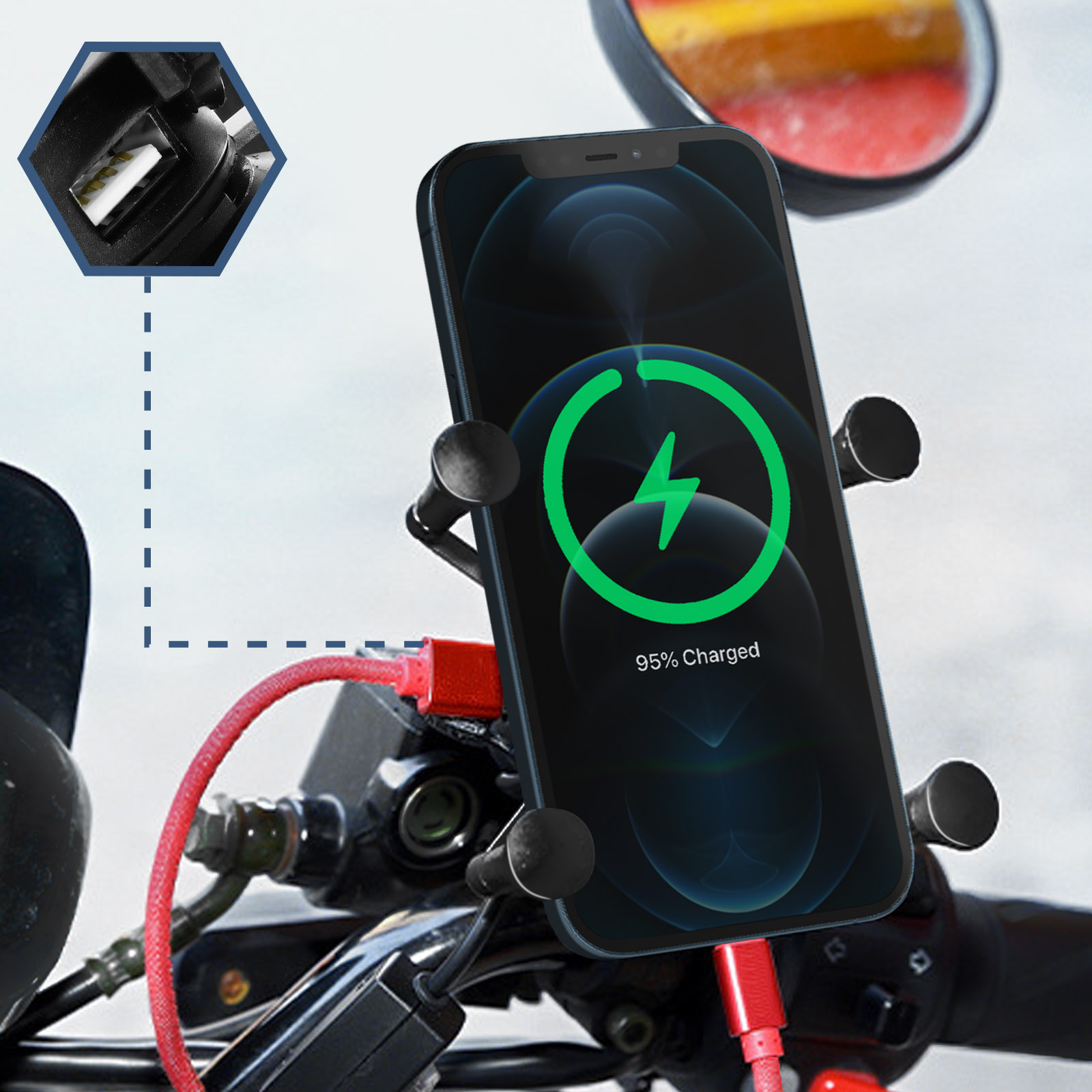 Motorrad- AVIZAR Motorradhalterung / Schwarz Fahrradhalterungen,