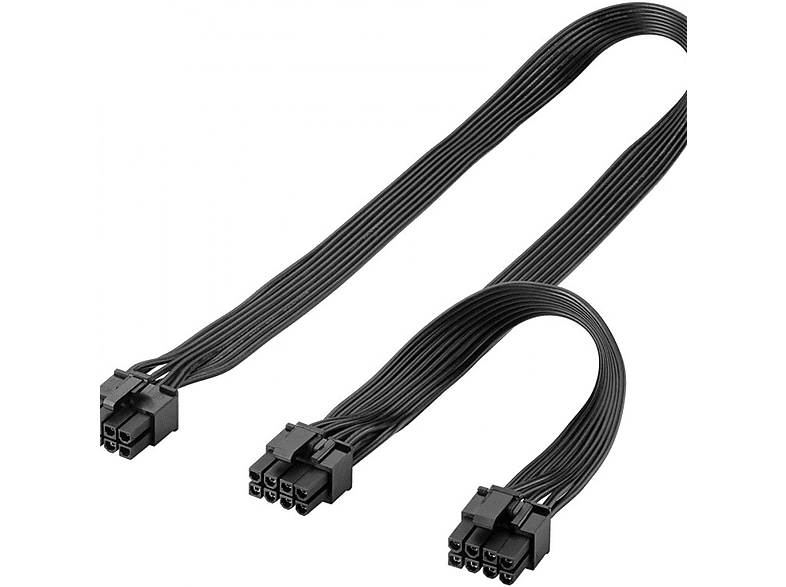 GOOBAY Netzteil-Kabel 8-Pin-Stecker auf Dual 6+2-Stecker für PCIe Stromkabel