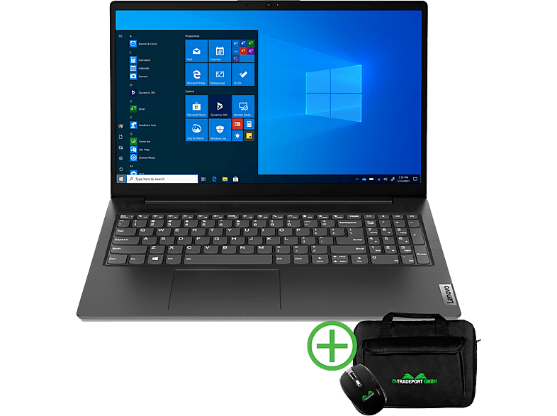 LENOVO V15 G2, fertig eingerichtet, Office 2021 Pro, Notebook mit 15,6 Zoll Display, Intel® Core™ i3 Prozessor, 16 GB RAM, 1000 GB SSD, Intel UHD Graphics, Schwarz