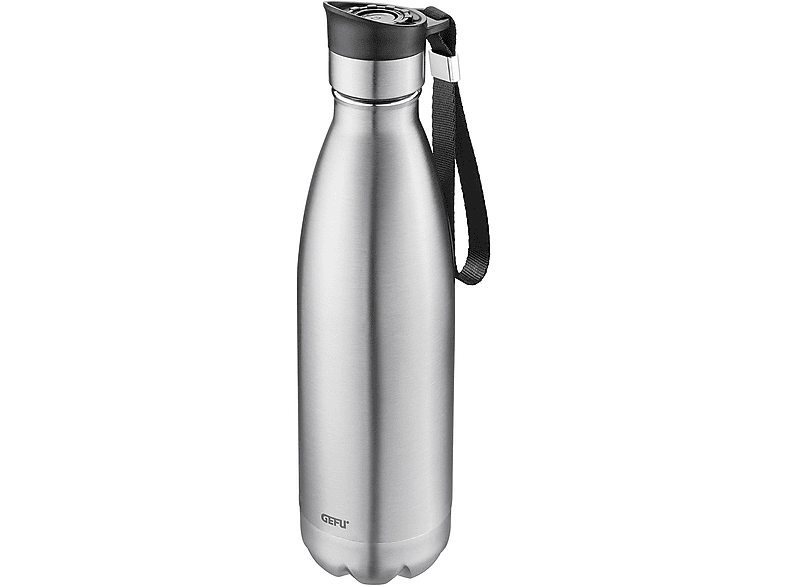 GEFU Edelstahl klein auslaufsicher Wasserflasche Thermosflasche OLIMPIO Trinkflasche Thermogefäß