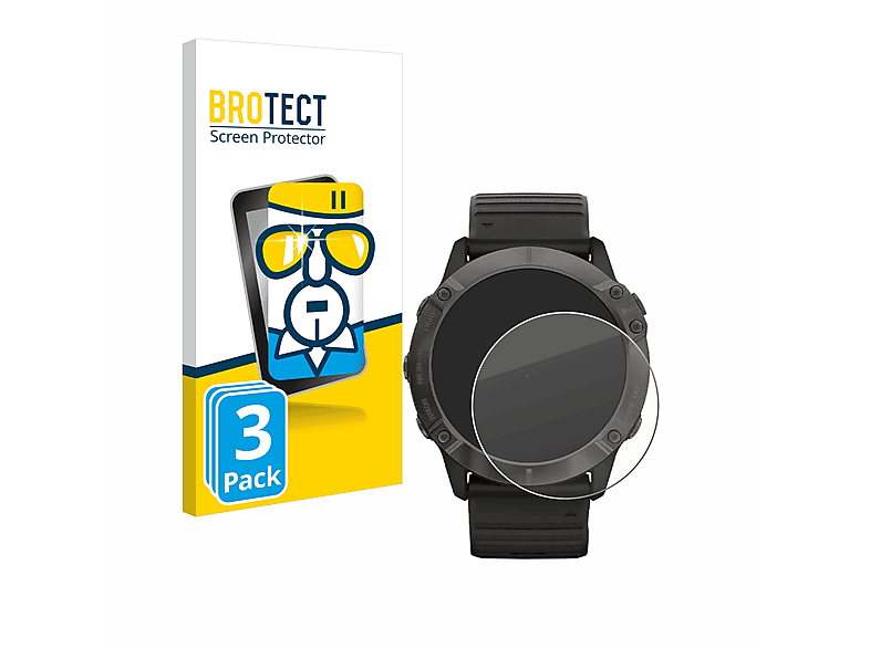 9H klares Pro BROTECT Garmin Schutzglas(für 3x 6X Fenix Solar)