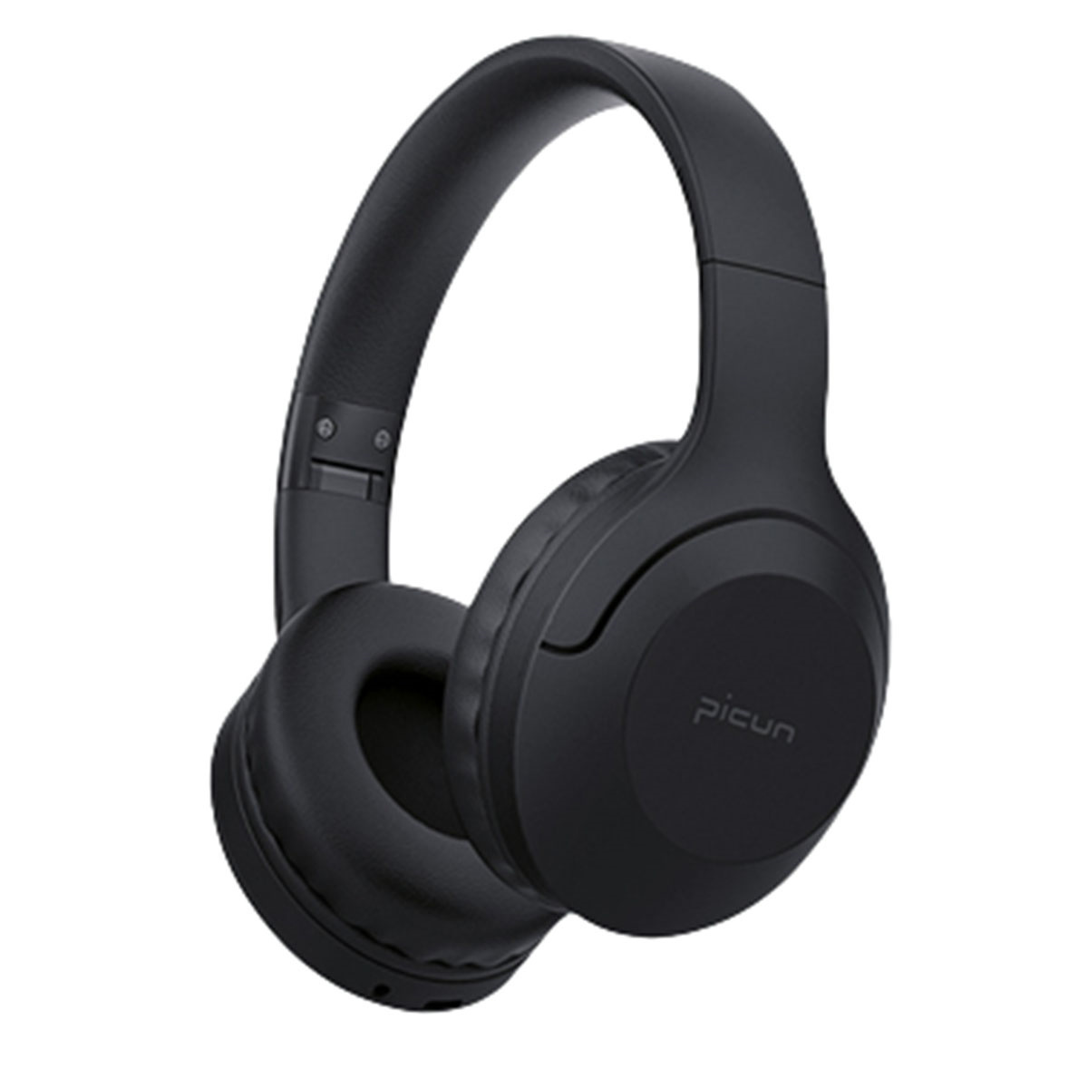Schwarze Over-Ear-Kopfhörer mit dem Markennamen 'picun'.