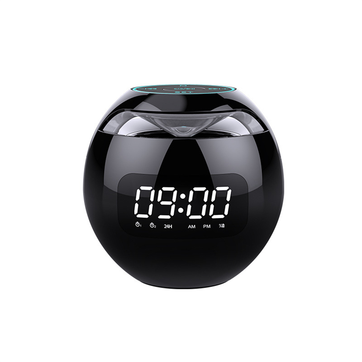 SYNTEK Blendender Bluetooth-Uhrenlautsprecher Portable Subwoofer Wasserfest Bluetooth-Lautsprecher, Small Mini Plug-in Schwarz