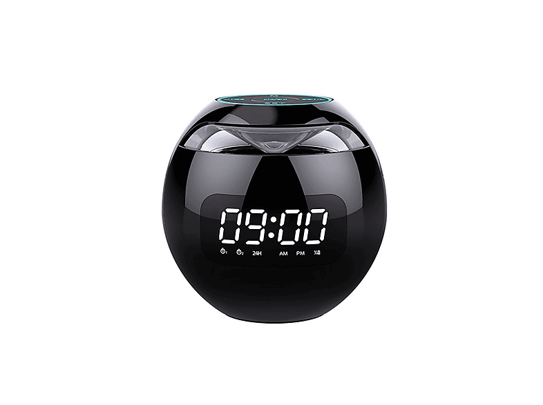 SYNTEK Blendender Bluetooth-Uhrenlautsprecher Mini Portable Bluetooth-Lautsprecher, Plug-in Schwarz, Wasserfest Small Subwoofer