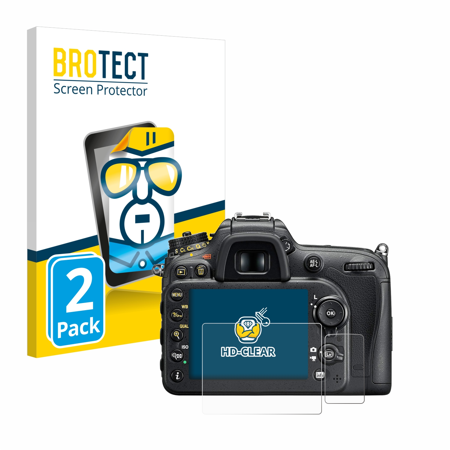 BROTECT 2x klare Schutzfolie(für Nikon D7200)