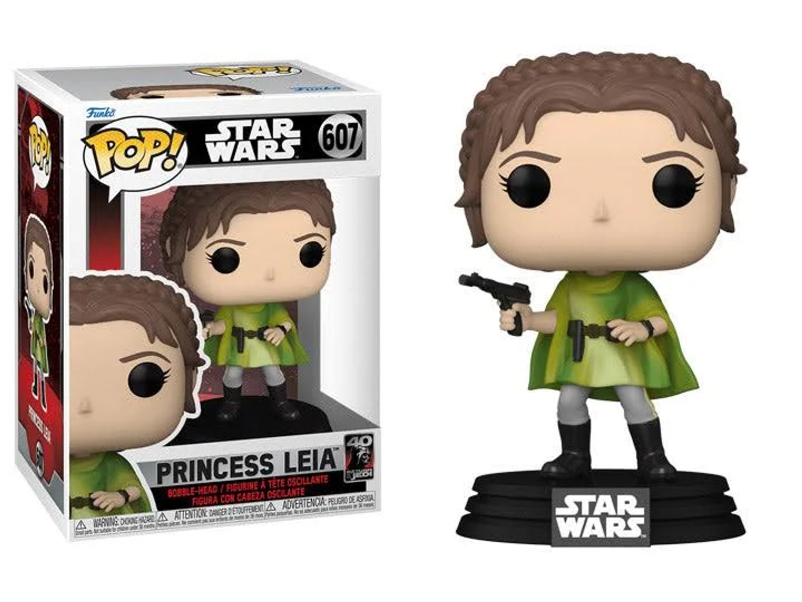 Figura de Funko Pop de la Princesa Leia y su caja.