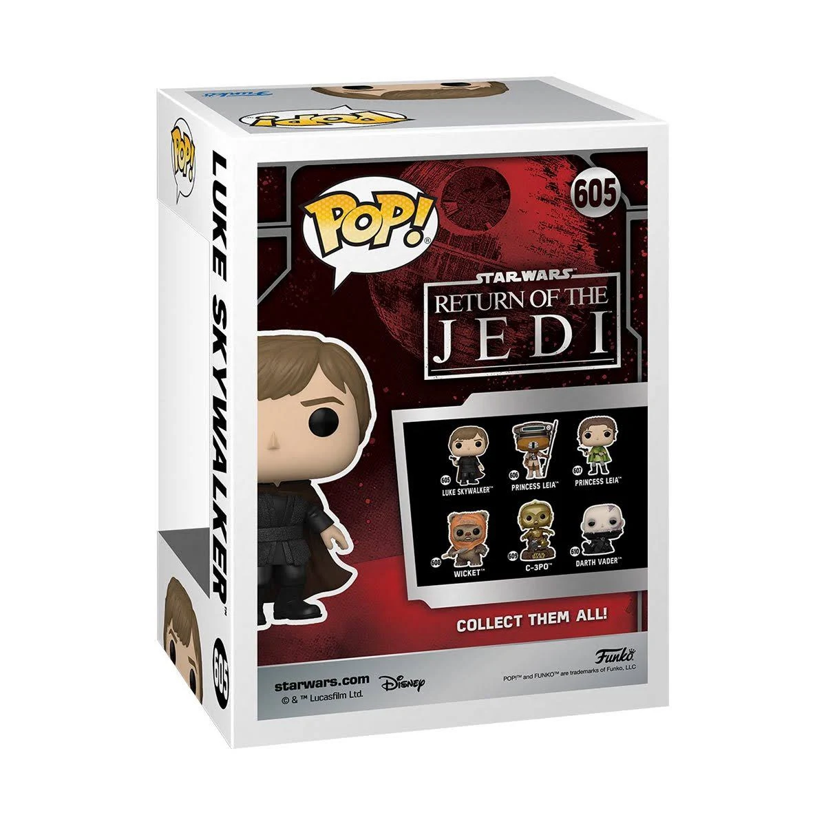 Una caja de Funko Pop con Luke Skywalker de Star Wars.