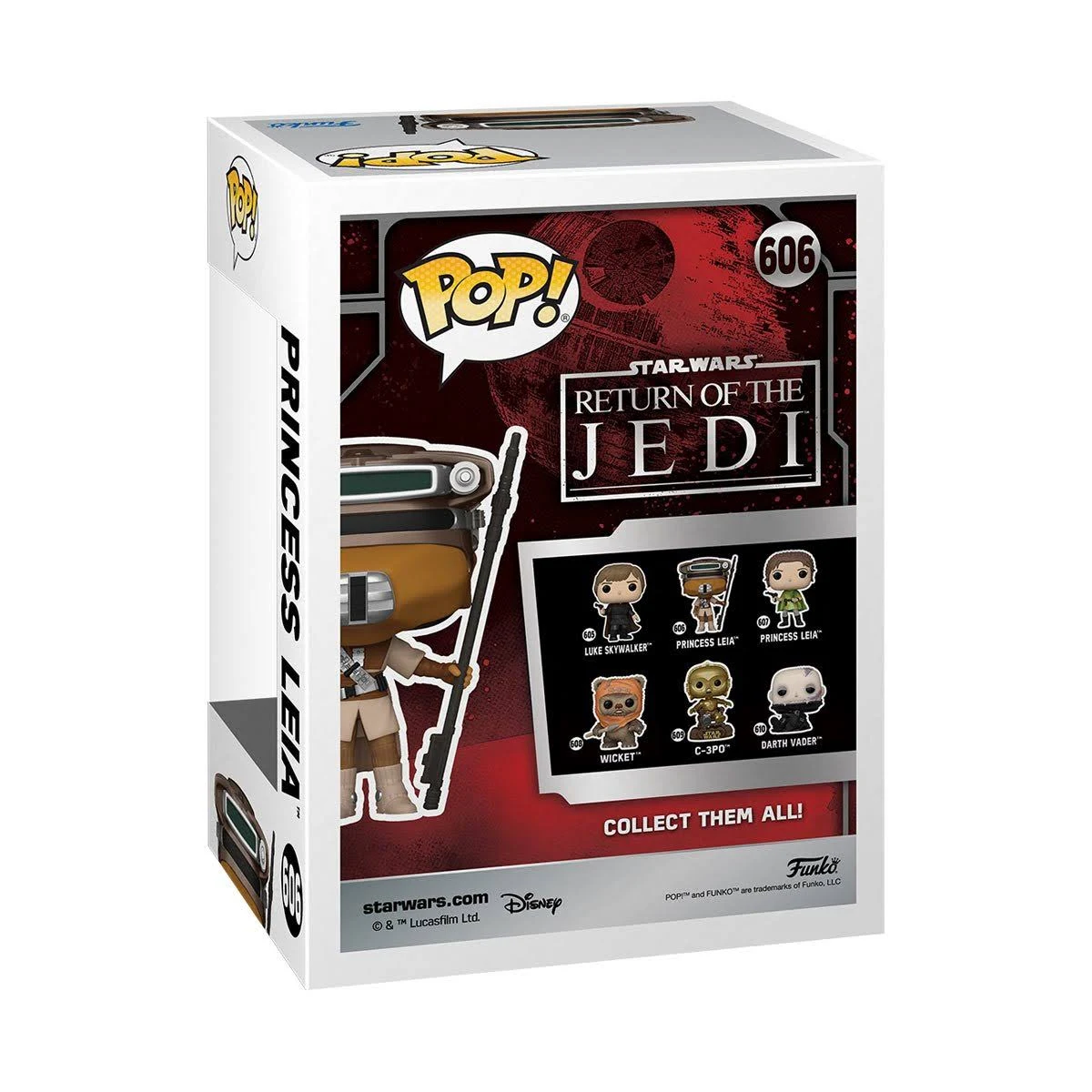Una caja Funko Pop de la Princesa Leia de Star Wars: El Retorno del Jedi.
