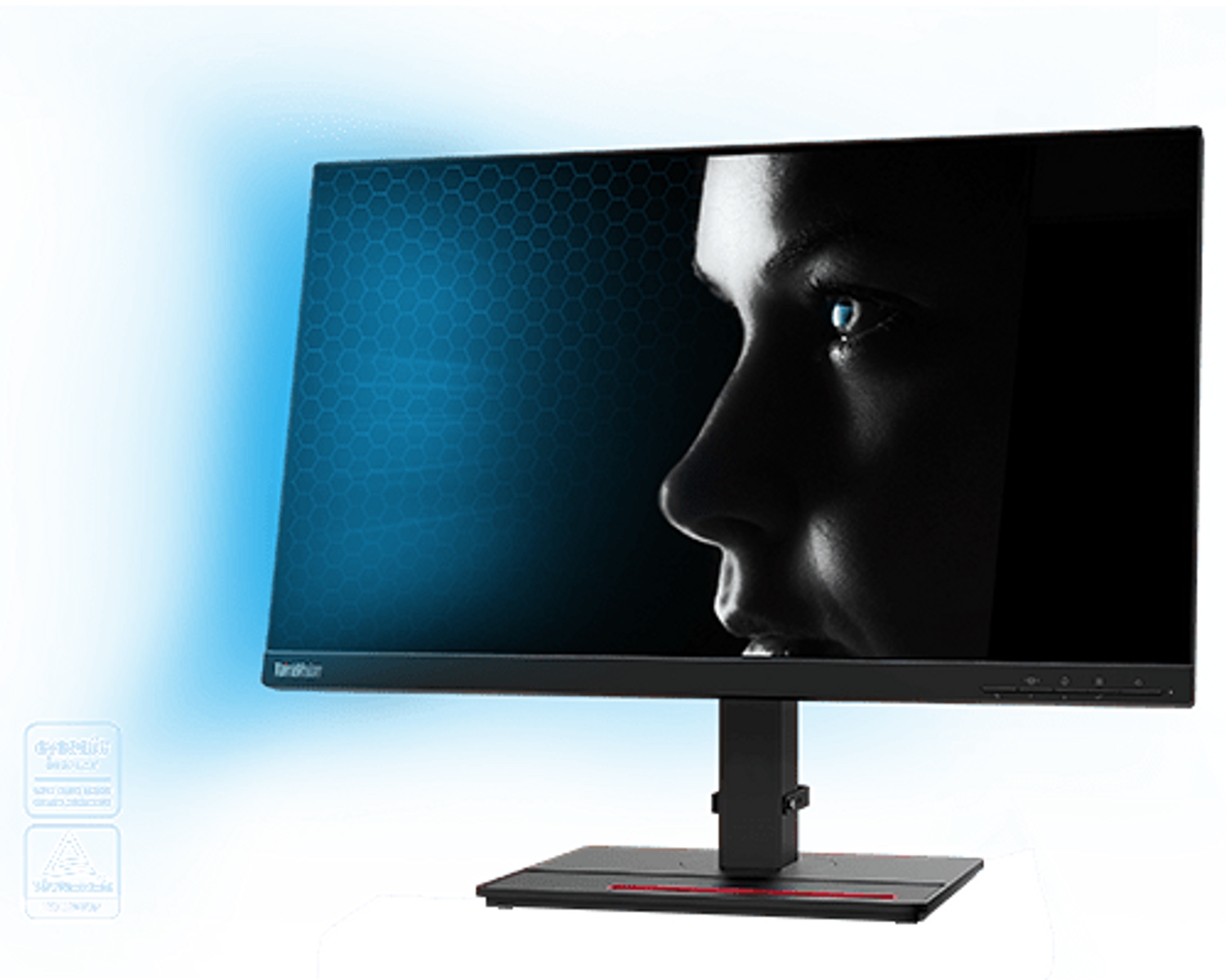 Ein Computermonitor, der ein Gesicht mit blauem Hintergrund und dem Wort "Toshira" anzeigt.