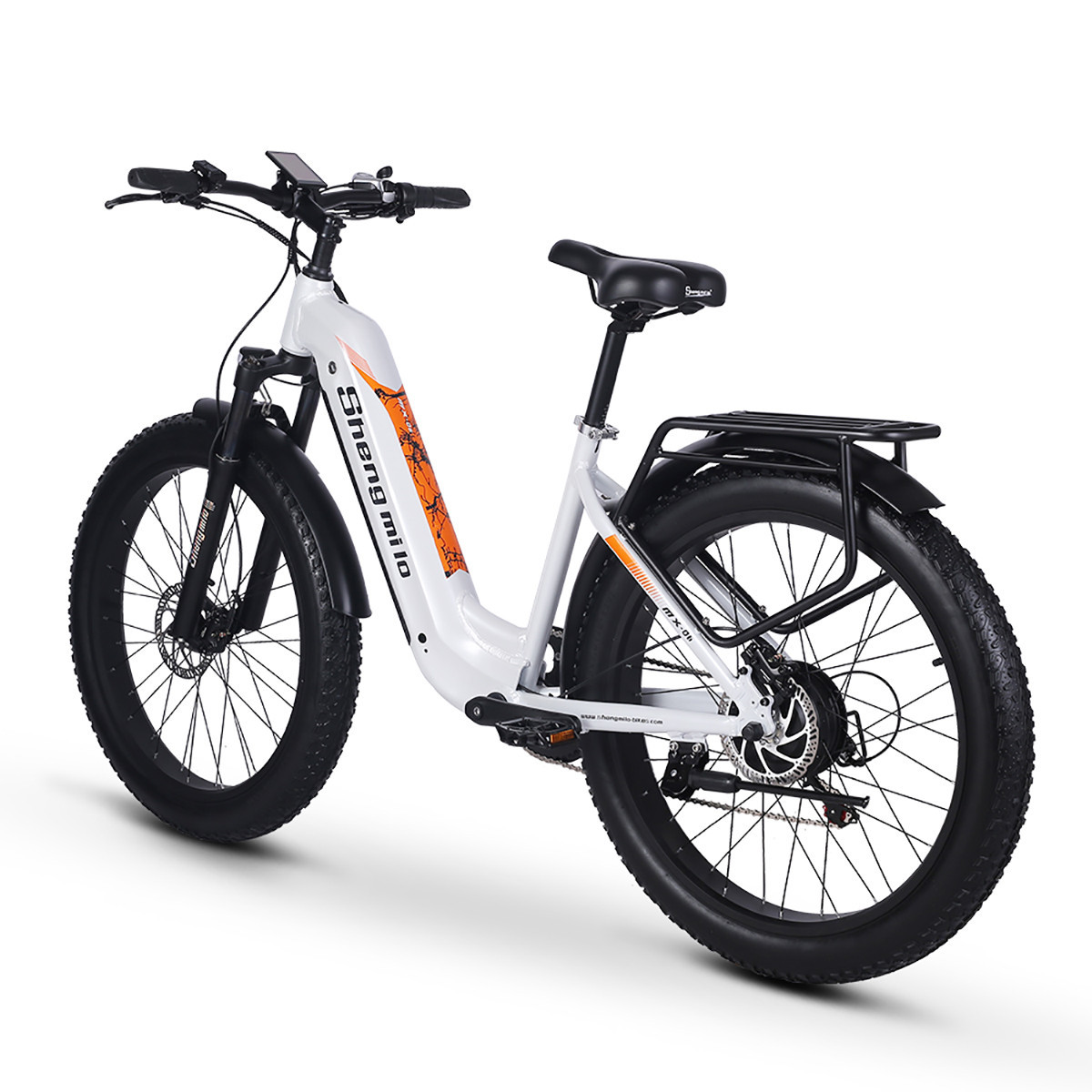 SHENGMILO MX06 Herren-Elektrofahrrad, Pendlerfahrrad für V Zoll, Unisex-Rad, Bike Weiss) Arbeit, SAMSUNG-Akku 48 Terrain All (ATB) 26 die 17,5 840Wh, (Laufradgröße: Ah