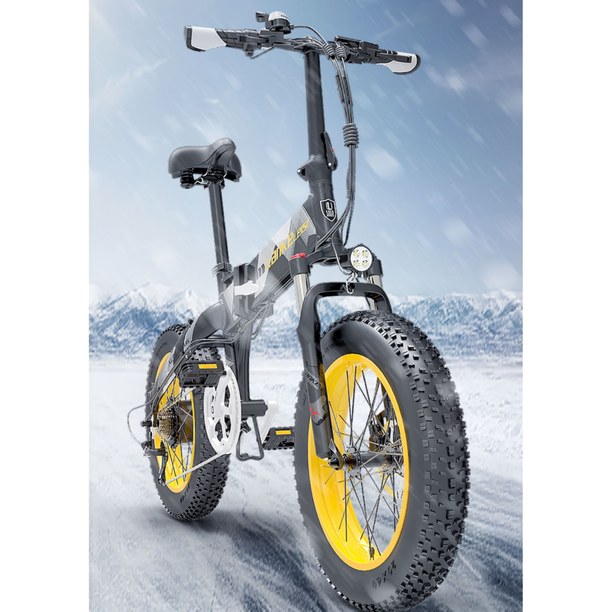 Mountainbike Zoll 48V 20 Schwarz) Elektrofahrrad Kompakt-/Faltrad Elektrofahrrad LANKELEISI X2000plus (Laufradgröße: Unisex-Rad, 20 Reifen Faltrad Zoll, fette 17.5AH 1000w