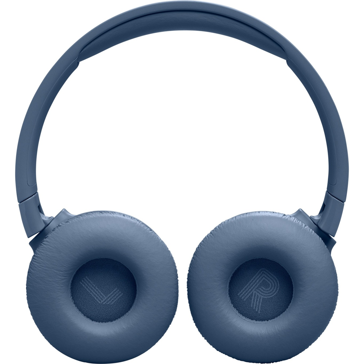 Blaue JBL-Kopfhörer mit einem Bügel und nach oben gerichteten Ohrmuscheln.