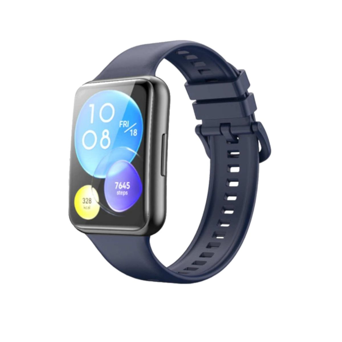 Watch Huawei, Fit Silikon WIGENTO Kunststoff Watch Sport Band, Ersatzarmband, Uhr 2, Navy-Blau