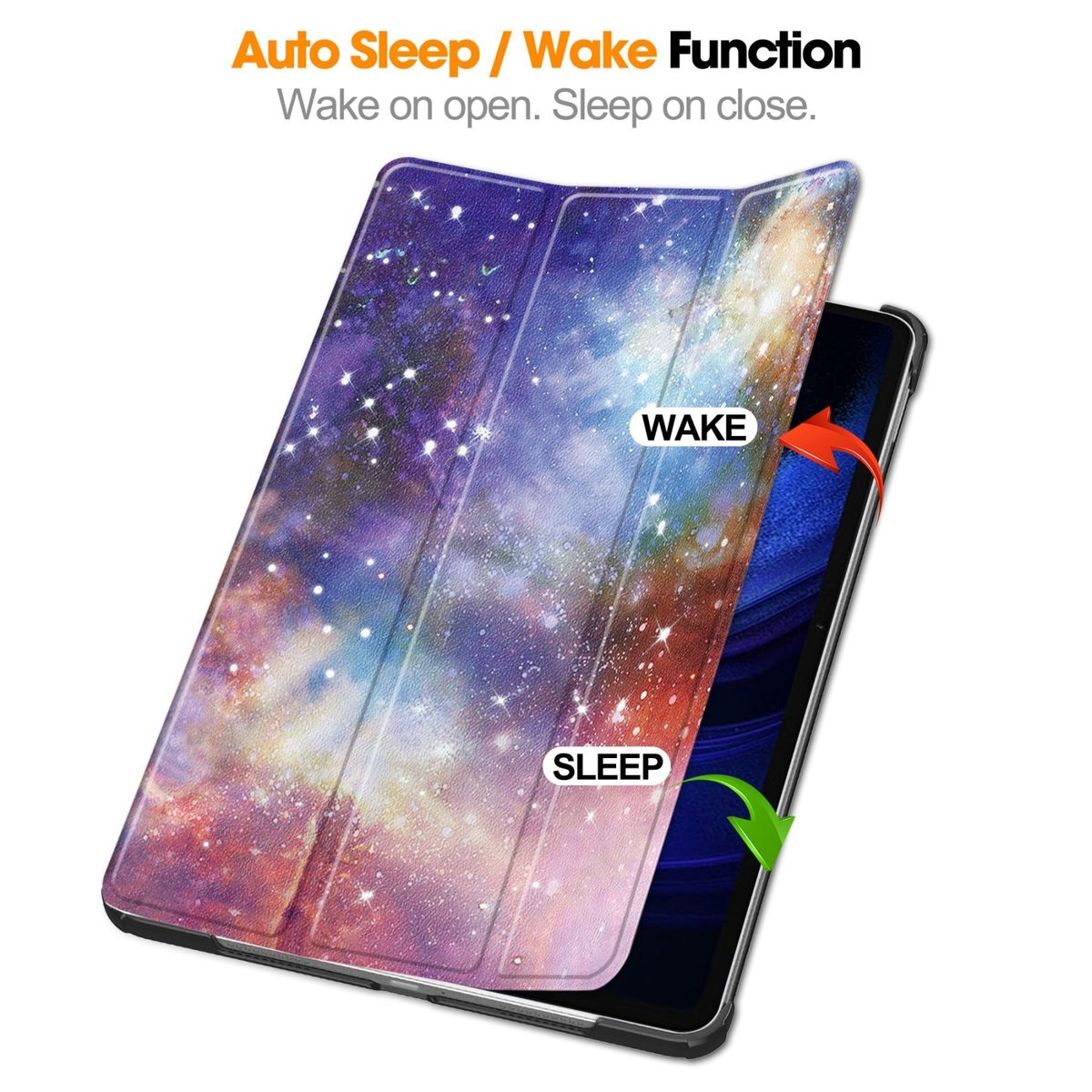 Wake Zoll, Full & Muster Cover 6 11 Schwarz Smart Xiaomi, WIGENTO 6 aufstellbar, Druck Pad Motiv mit UP / 3folt Cover, Sleep Pad Pro