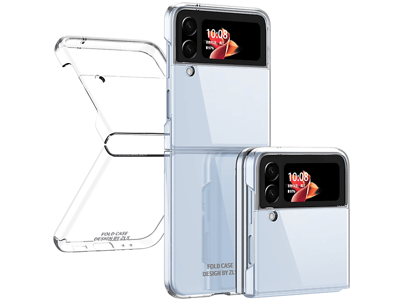 Z Cover Samsung, Galaxy 5G, Flip4 Transparent Hart Design Backcover, Hülle, WIGENTO