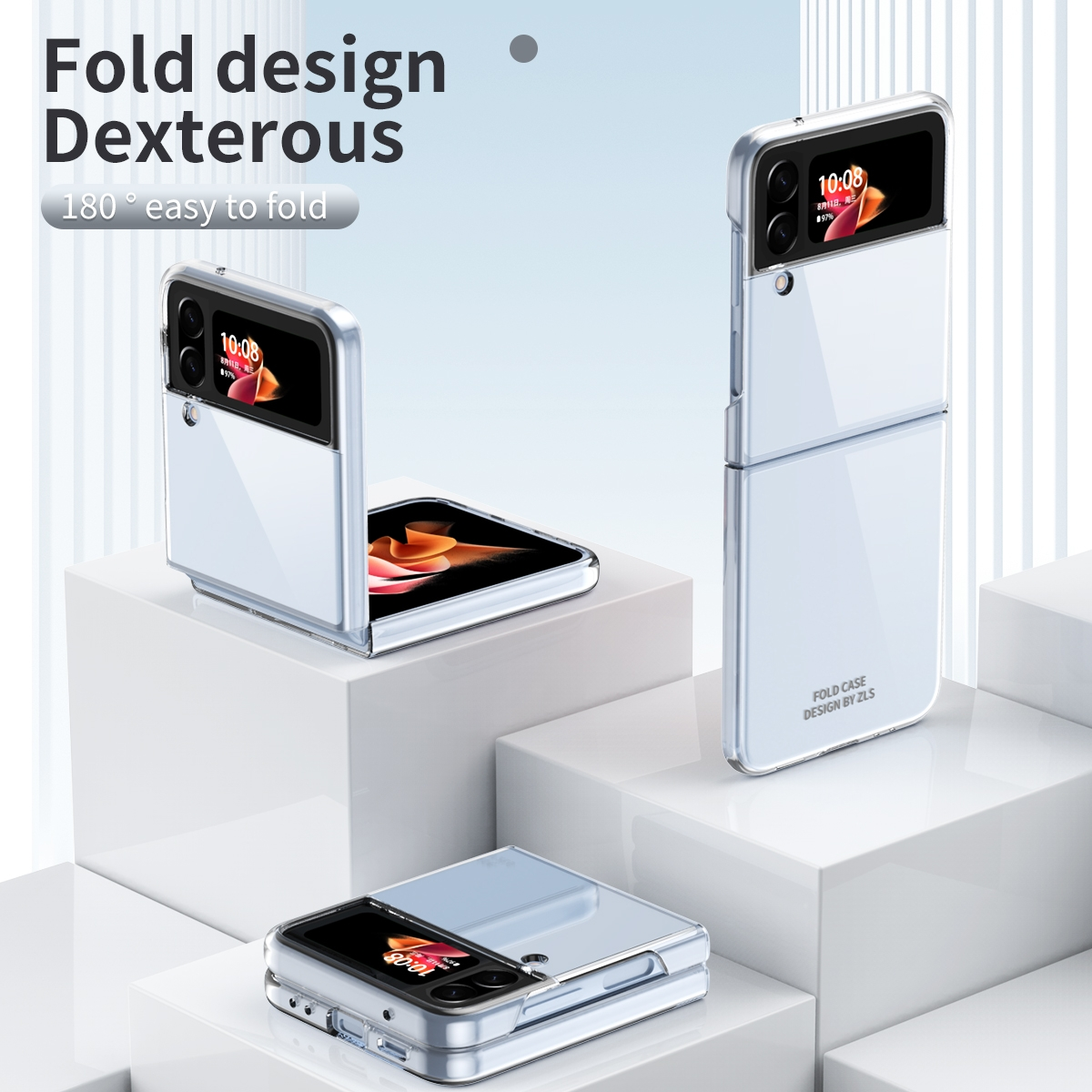 Z Cover Samsung, Galaxy 5G, Flip4 Transparent Hart Design Backcover, Hülle, WIGENTO