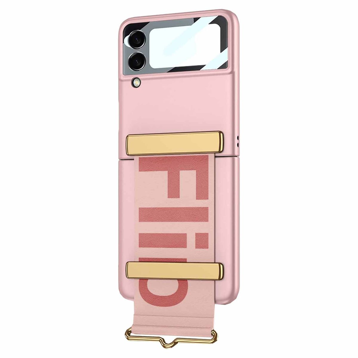 WIGENTO Design Flip4 Samsung, Pink mit Z Galaxy Backcover, 5G, Hülle Halteband,