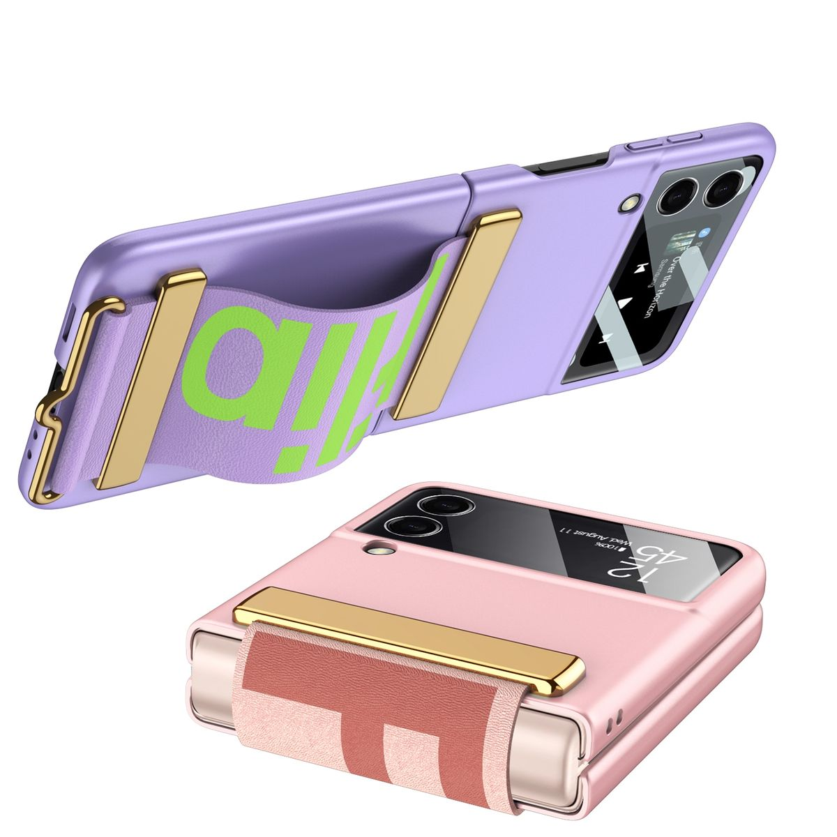 Halteband, Design 5G, Samsung, mit Flip4 Hülle Z Backcover, Pink Galaxy WIGENTO