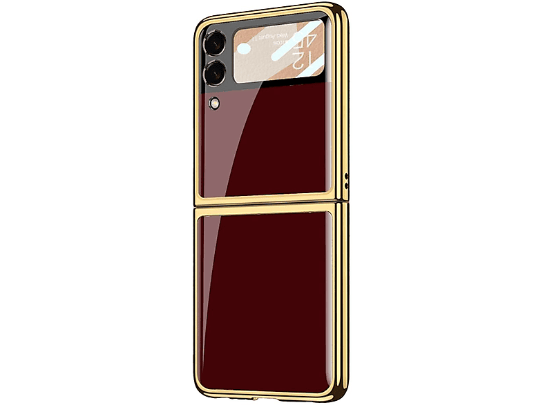 Hülle, Rot WIGENTO Flip4 Design 5G, Backcover, Lackierte Galaxy Z Samsung, Glas