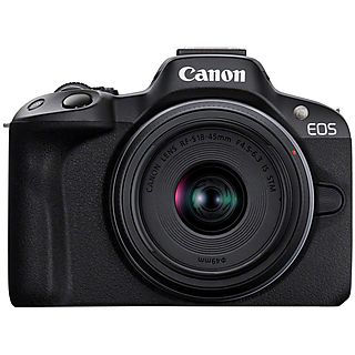 Cámara EVIL - CANON R50/RF-S 18-45 F4.5-6.3 IS/CREATOR KIT_MICROTRIPO, 25,5 megapixel, CMOS, 4K 3840p, Negro