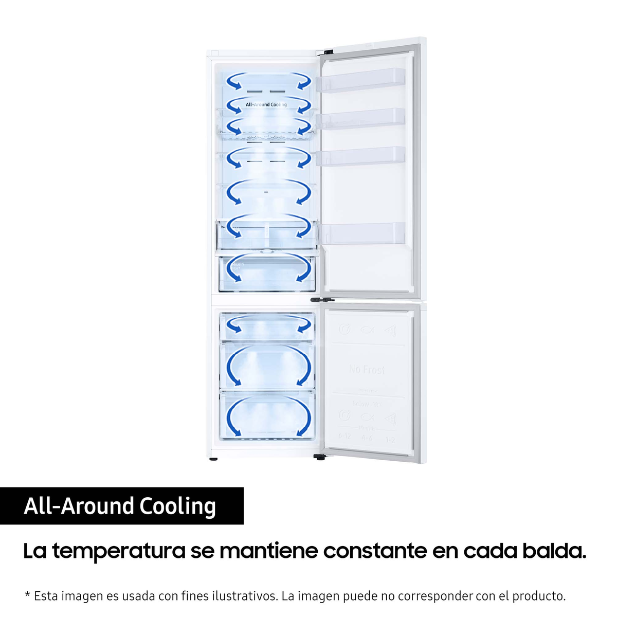 FRIGORIFERO COMBINATO SAMSUNG RB38C605DWW, 2 Porte, L 59.5 cm, No Frost, Capacità netta totale 390 l, Rumorosità: 35 dB(A), LAN wireless, 2 ripiani, Dimensioni: L 59,5 cm A 203 cm P 65,8 cm, Bianco, Classe D