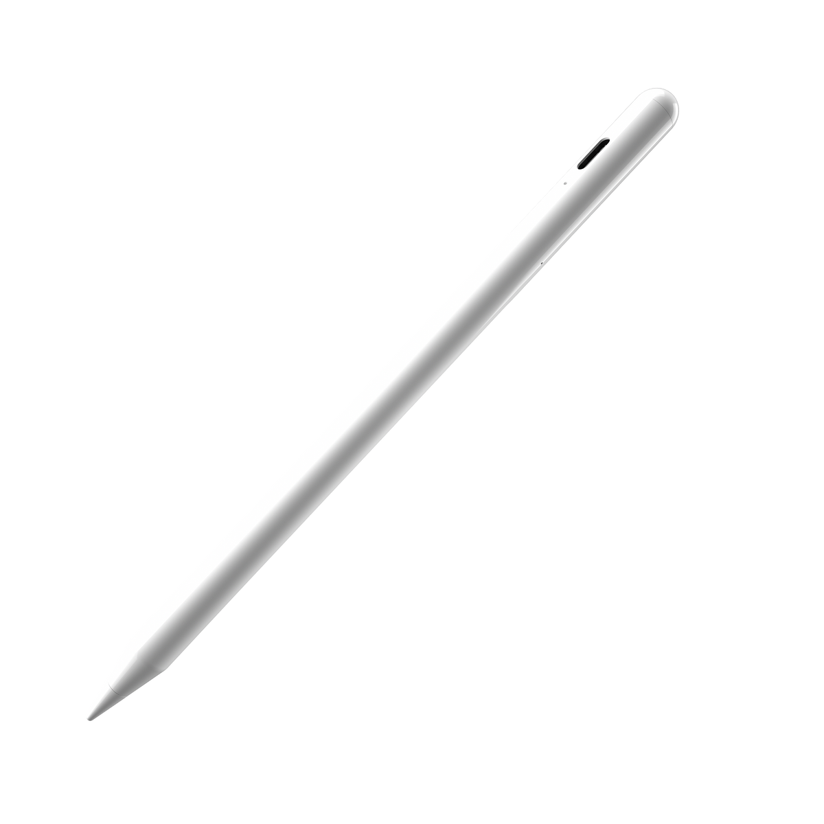Biały Apple Pencil na czarnym tle. Smukły, elegancki design.