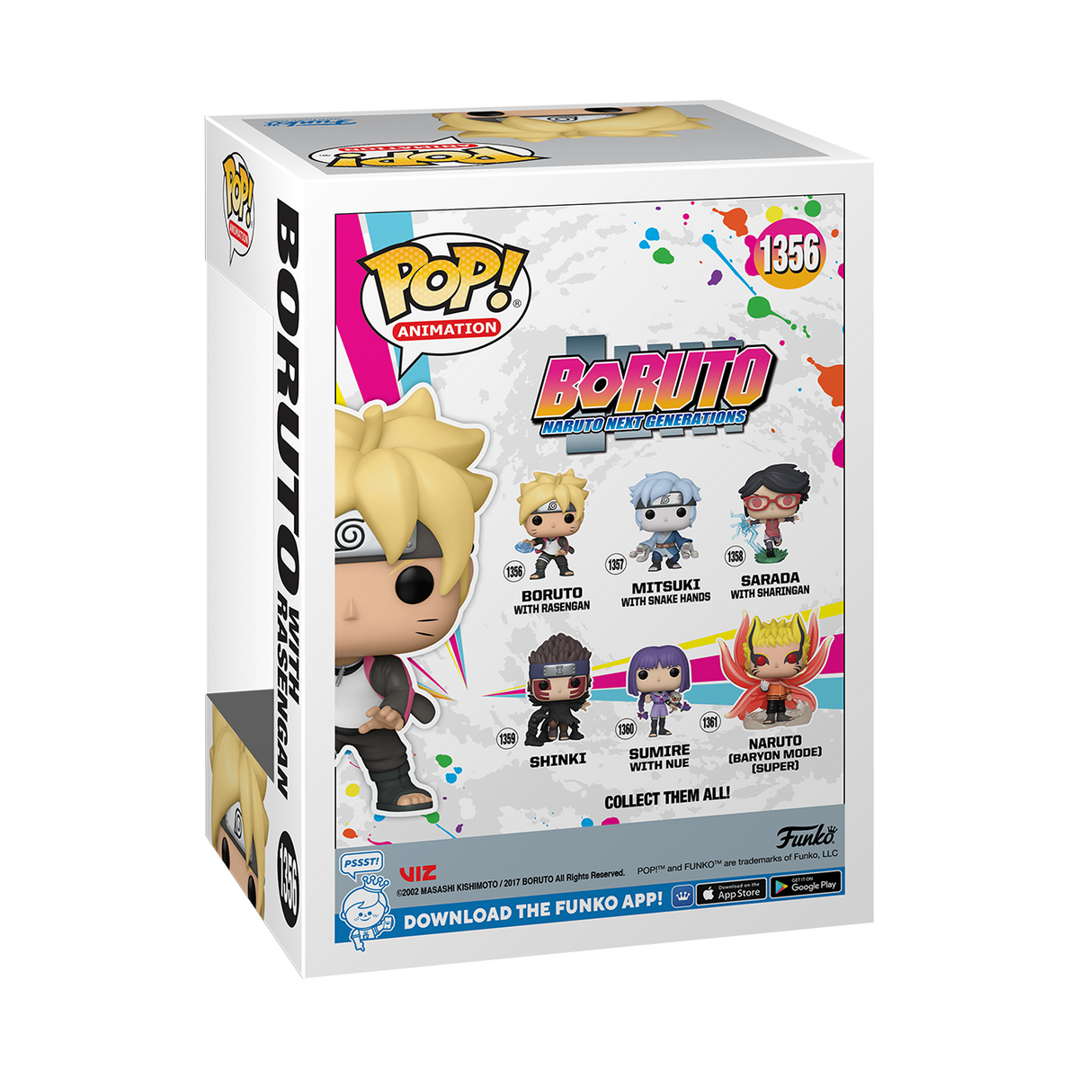 Funko Pop Box. Boruto mit Rasengan. Figuren: Boruto, Mitsuki, Shinki, Sumire, Naruto und Sarada.