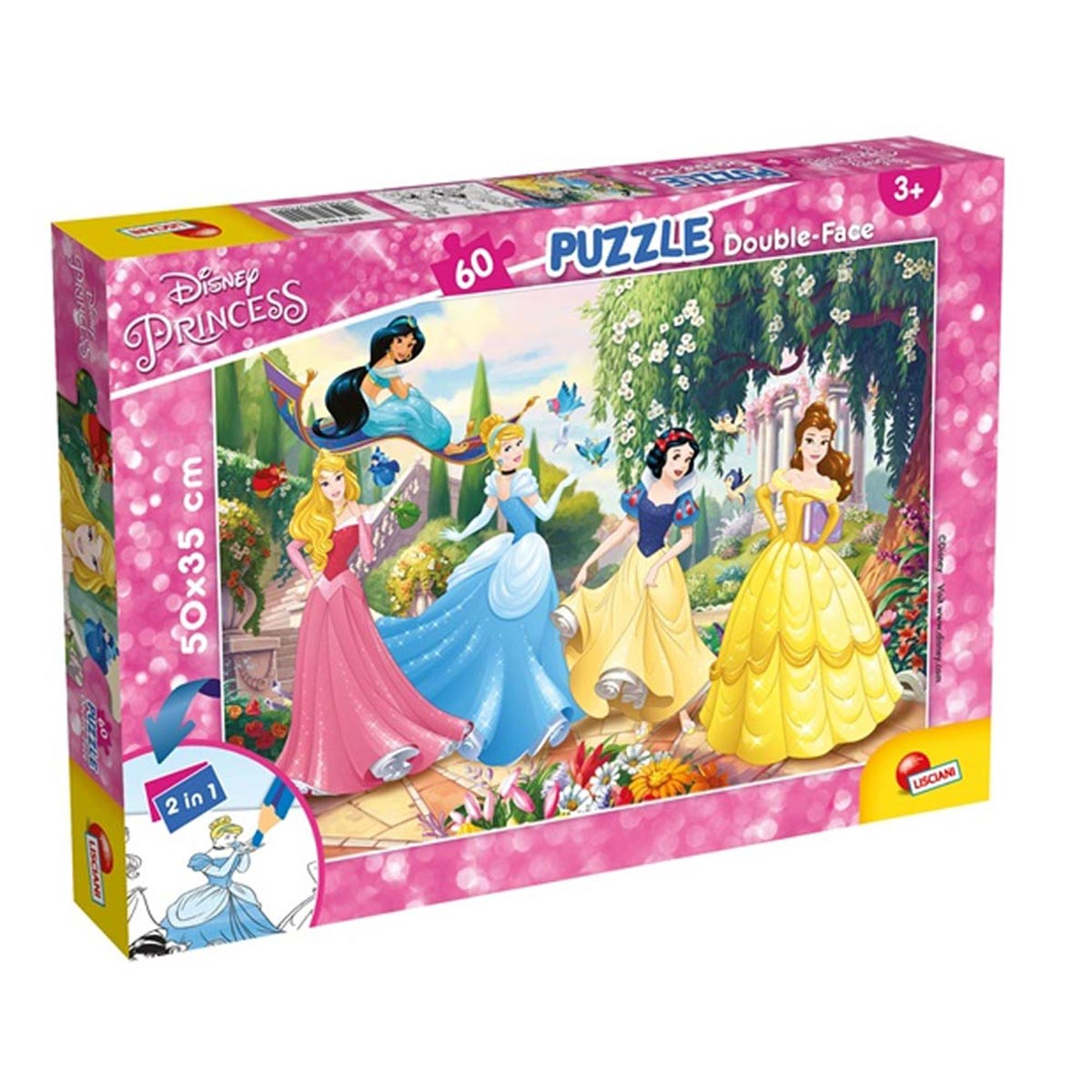 Ausmal-Puzzle (50x35cm) PRINCESS 60 von Teile, Lisciani Lernspiele DISNEY Prinzessin