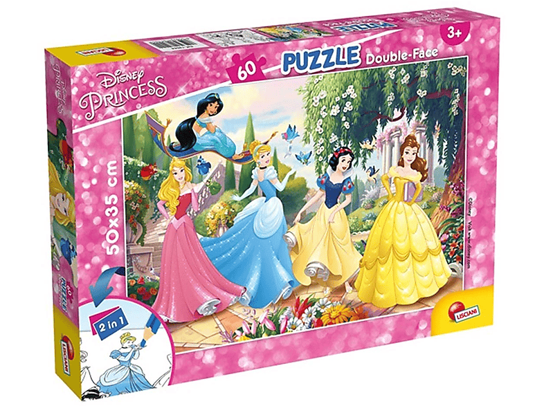 Ausmal-Puzzle von PRINCESS 60 Prinzessin Lernspiele DISNEY (50x35cm) Teile, Lisciani