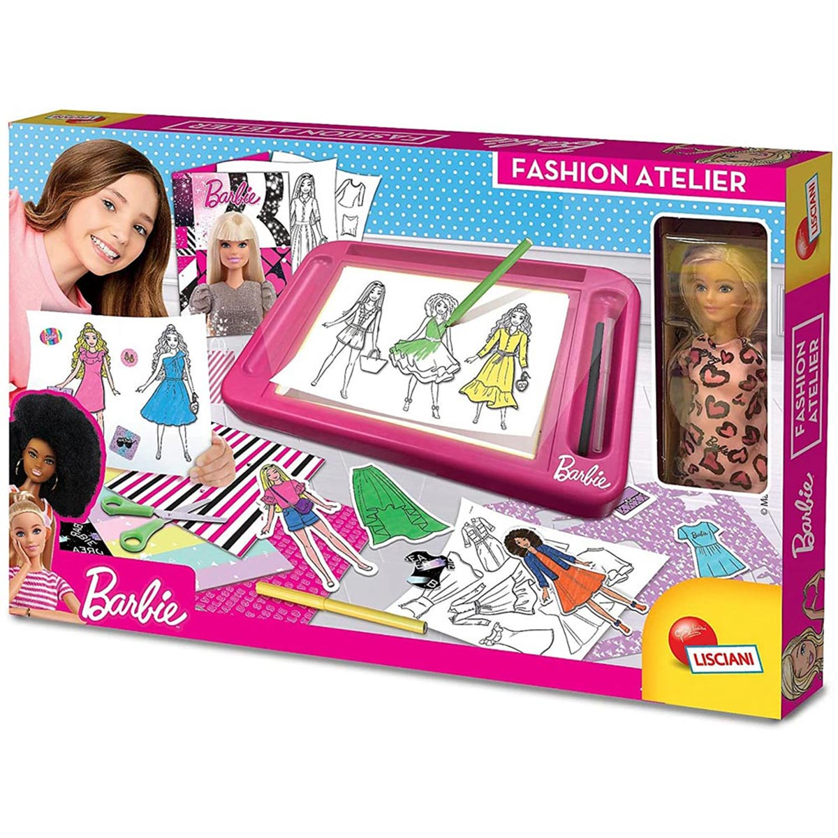 BARBIE Barbie mit Barbie Puppe, Lisciani Atelier Barbie von Lernspiele, mehrfarbig Fashion
