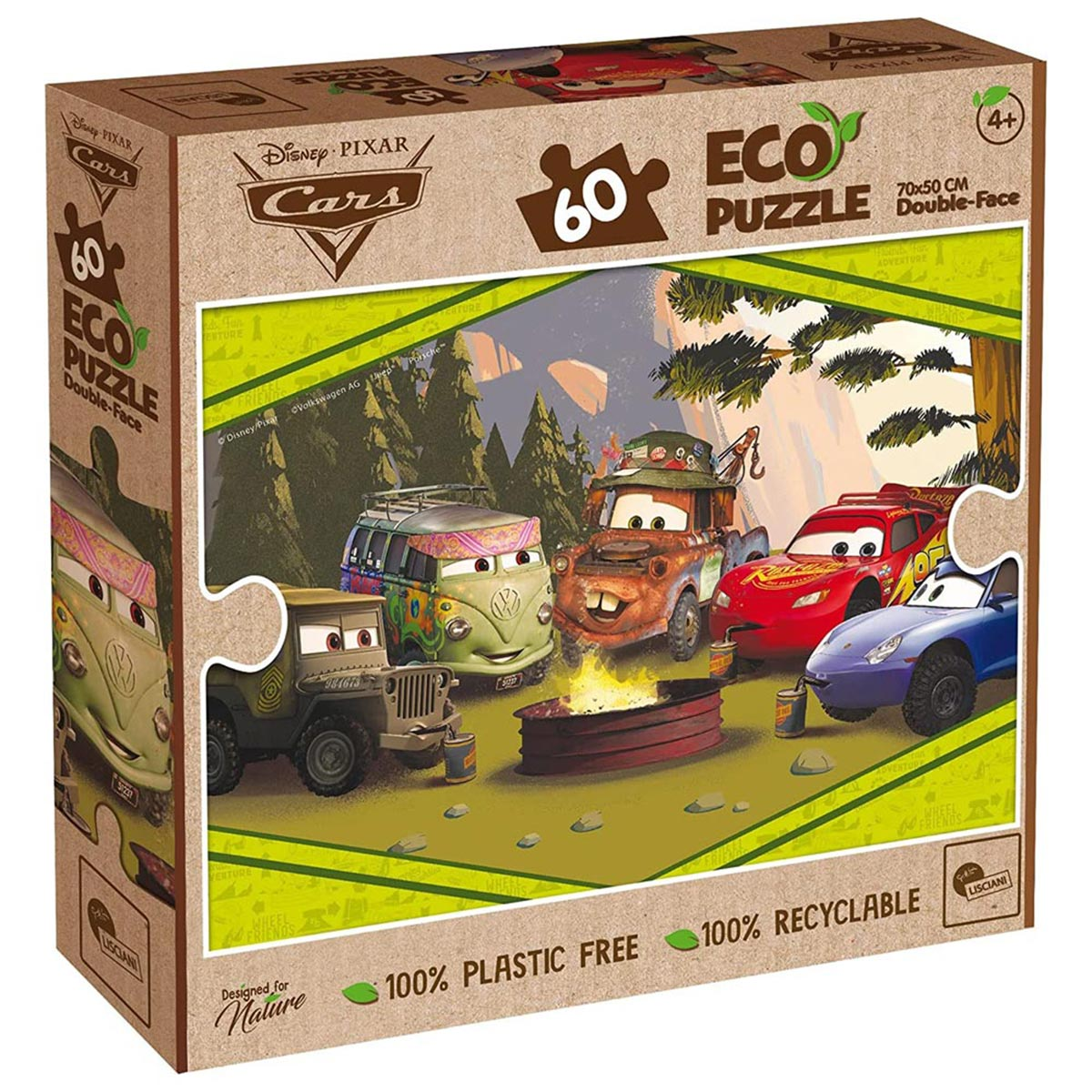 Disney DISNEY Lisciani ECO-Ausmal-Puzzle 60 von Boden Teile, Lernspiele Cars