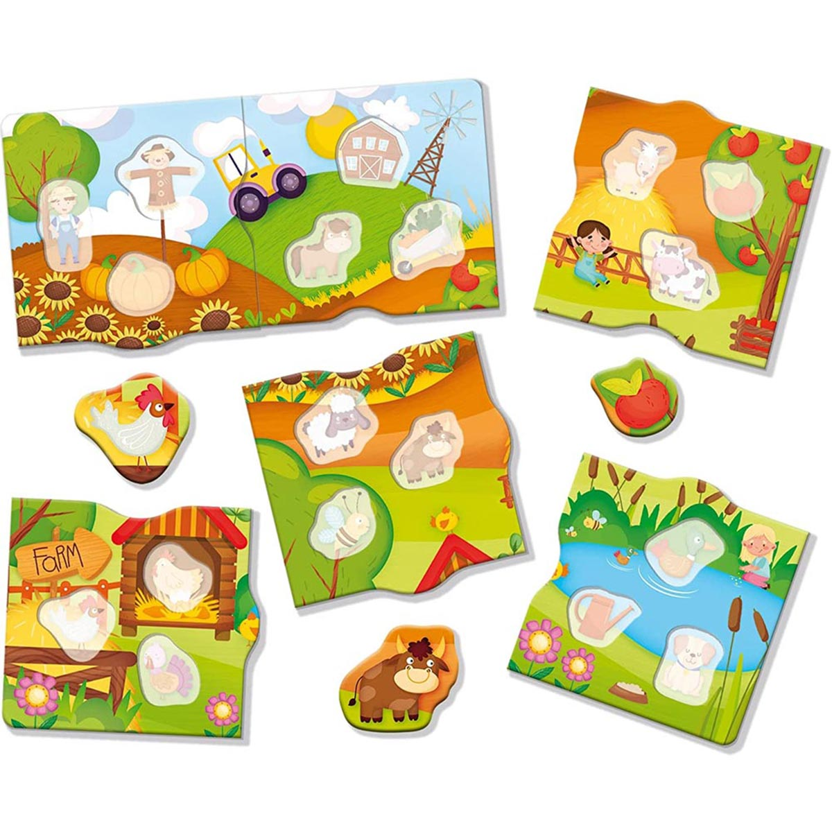 von Montessori & CO mehrfarbig Lisciani Lernspiele, LERNEN Baby Bauernhof, Spielebox